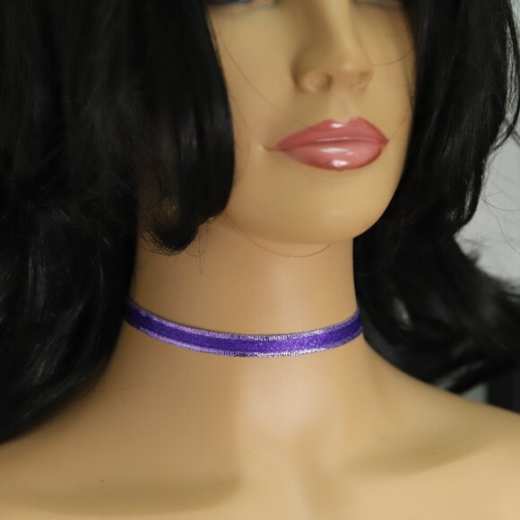 Purple Choker Adjustable Lace Chokers Necklace  (#19) - Picture 3 of 8